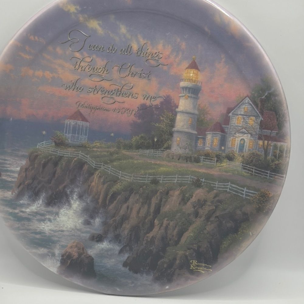 Thomas Kinkade Lighthouse Decorative Plate